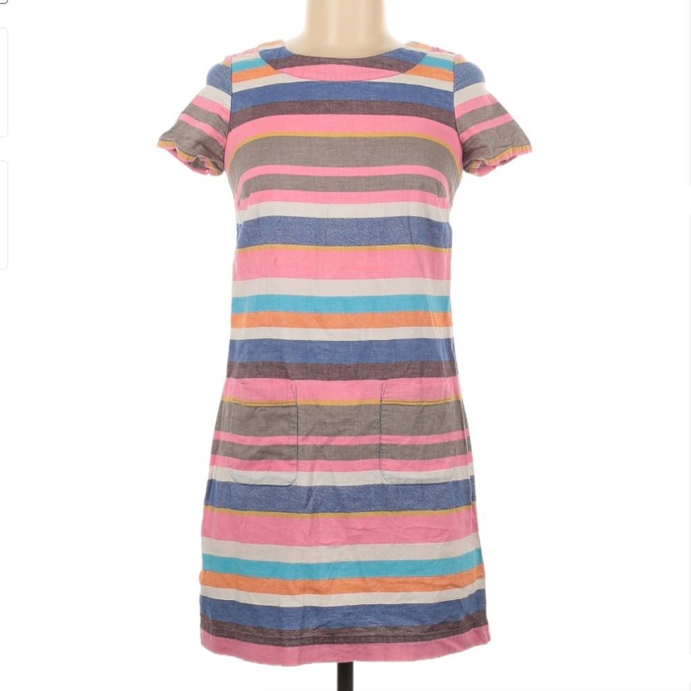 Boden Casual Stripe Dress w/ pockets Sz 6P